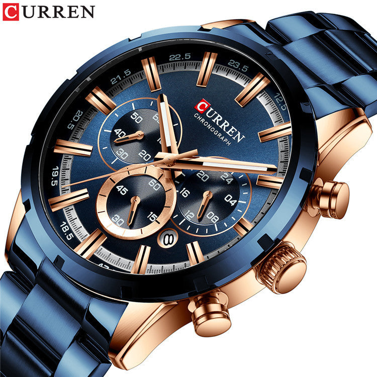 CURREN 8355 Watches Reloj Relogio Silver Dials Chronograph
