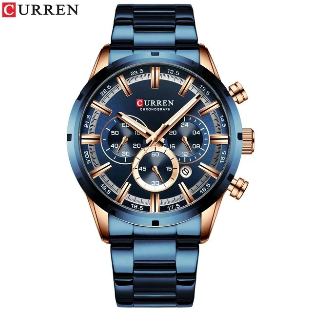 CURREN 8355 Watches Reloj Relogio Silver Dials Chronograph