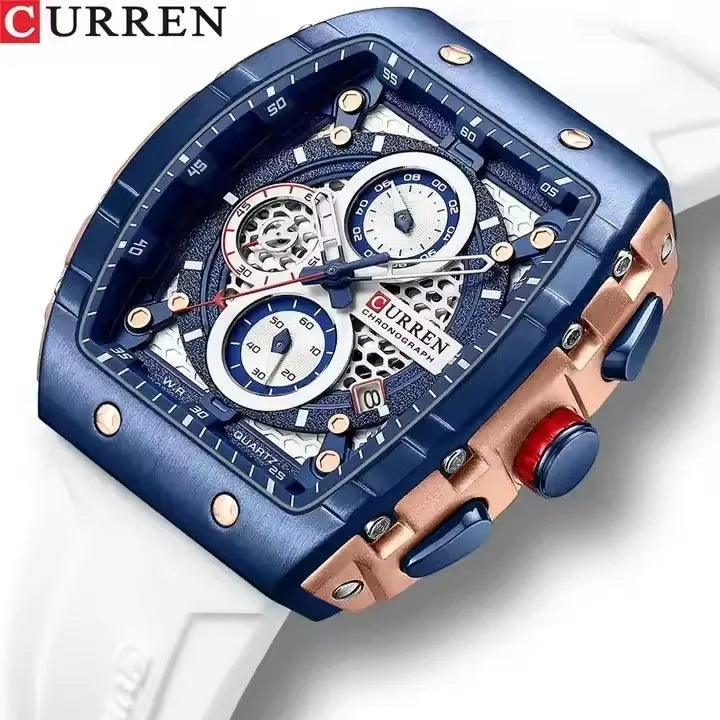 CURREN 8442 Sports Unique Rectangular Watches Large Dial Casual Quartz
