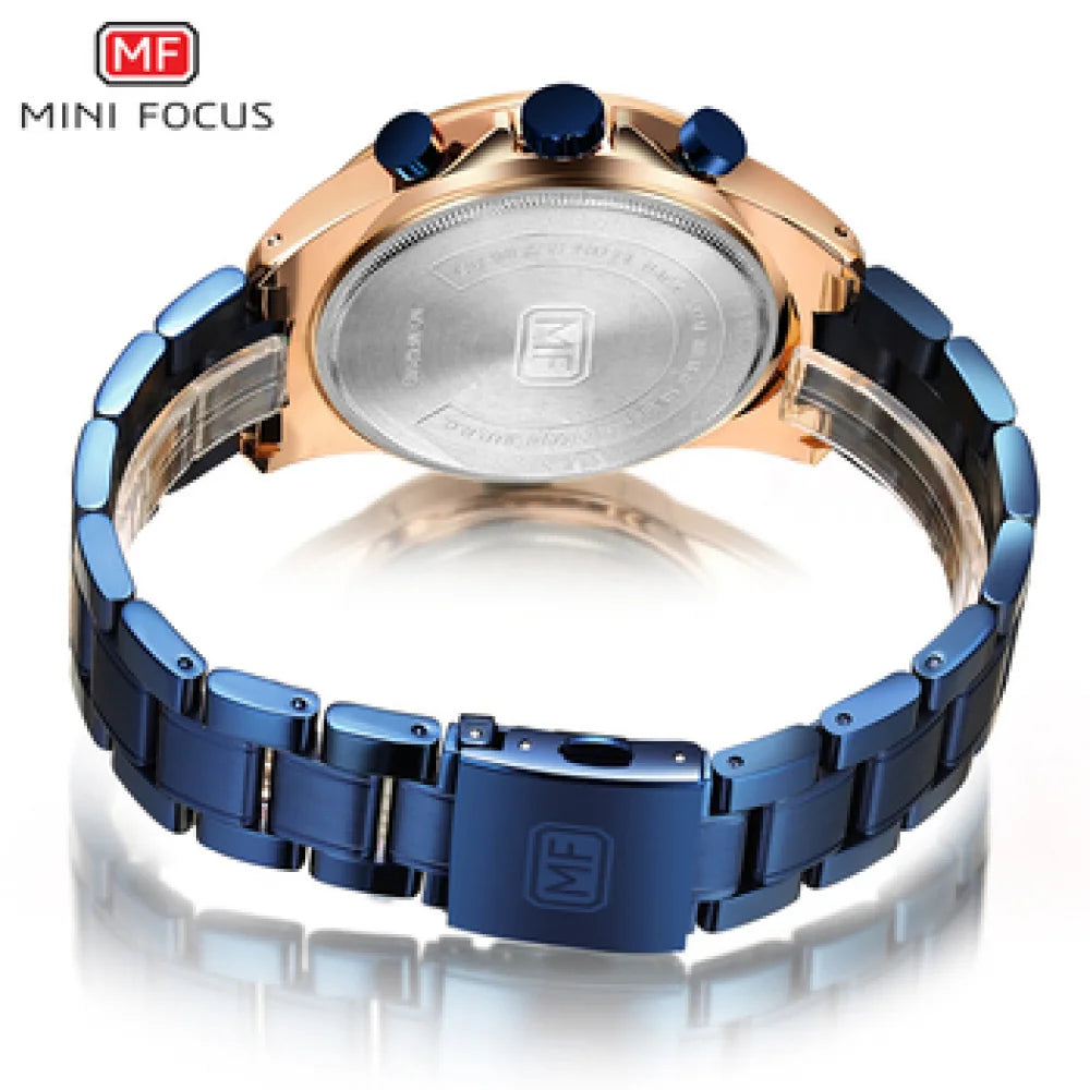 MINI FOCUS MF0218G Luxury Watch for Men Stainless Steel Quartz
