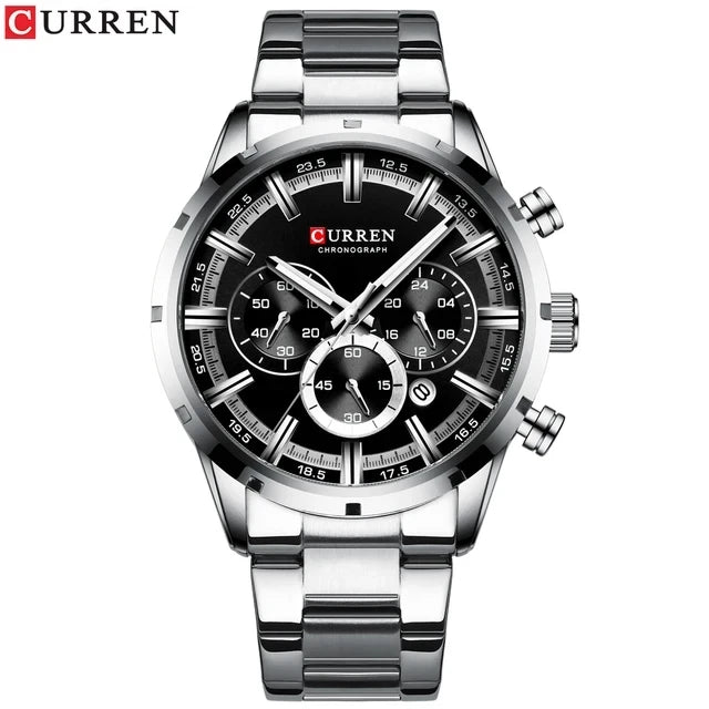 CURREN 8355 Watches Reloj Relogio Silver Dials Chronograph