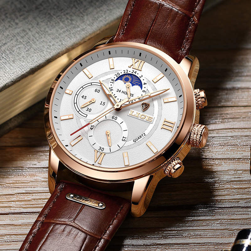 Lige 8932 Luxury Classic Male Waterproof Japan Quartz Movement Wrist Watch