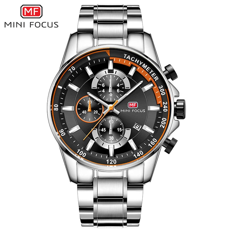 MINI FOCUS MF0218G Luxury Watch for Men Stainless Steel Quartz
