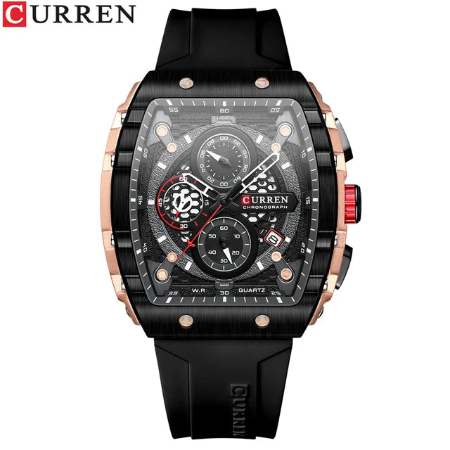 CURREN 8442 Sports Unique Rectangular Watches Large Dial Casual Quartz