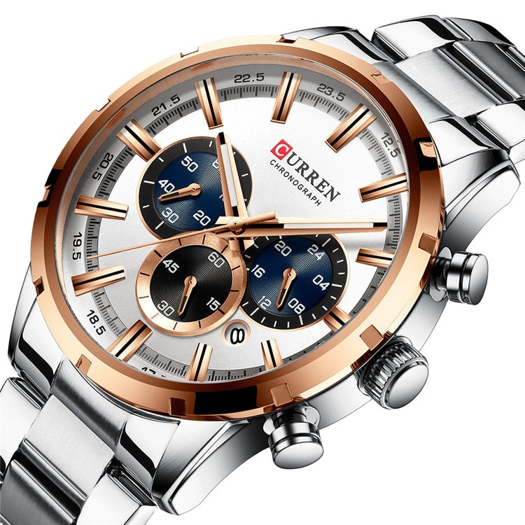 CURREN 8355 Watches Reloj Relogio Silver Dials Chronograph