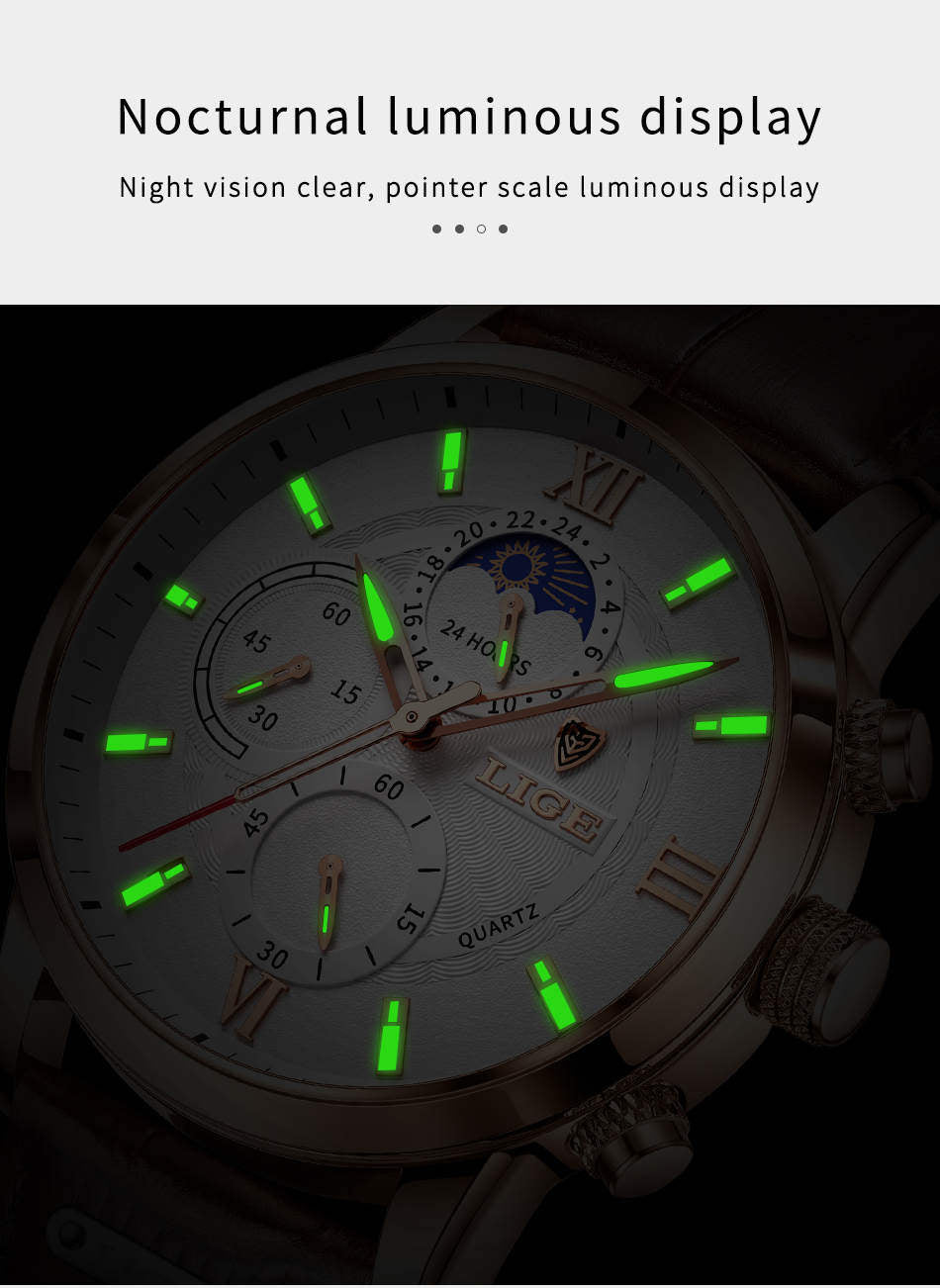 Lige 8932 Luxury Classic Male Waterproof Japan Quartz Movement Wrist Watch