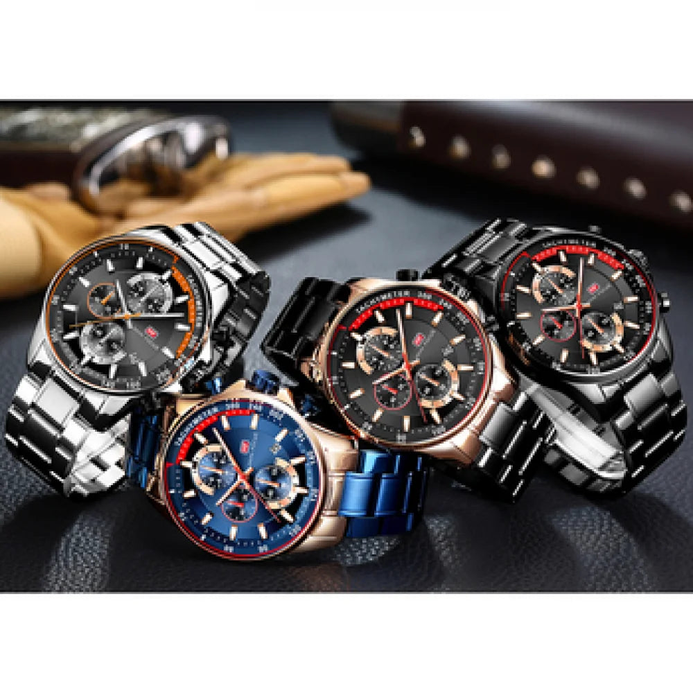 MINI FOCUS MF0218G Luxury Watch for Men Stainless Steel Quartz